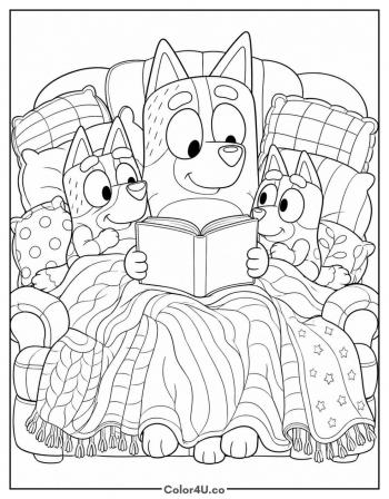 Chilli Reads a Bedtime Story coloring page