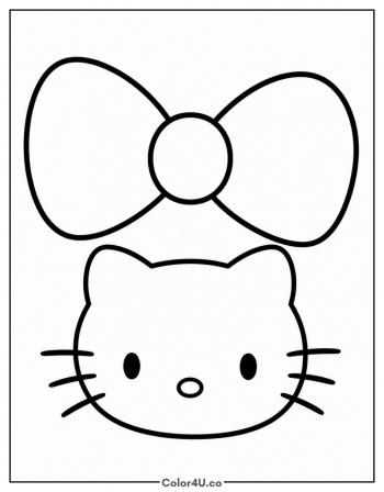 Hello Kitty’s Big Red Bow coloring page