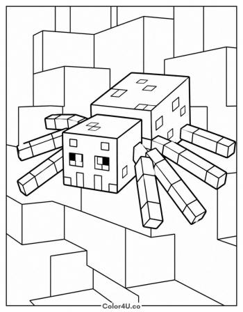 Minecraft Spider coloring page
