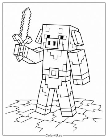 Minecraft Piglin coloring page