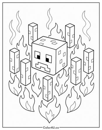 Minecraft Blaze coloring page