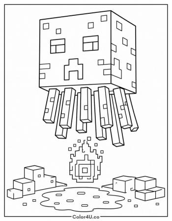 Minecraft Ghast coloring page