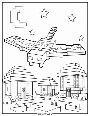 Minecraft Phantom coloring page