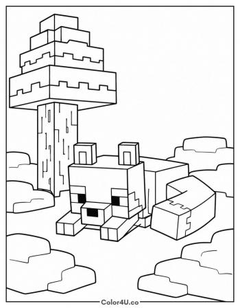 Fox in the Snow coloring page