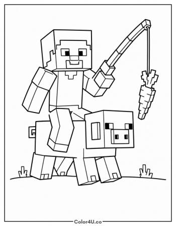 Steve on Horseback coloring page