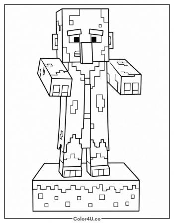 Zombie Villager coloring page