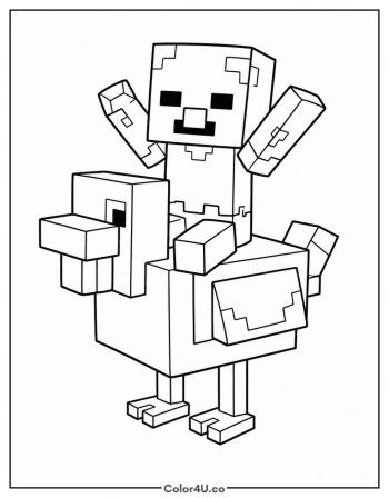 Chicken Jockey coloring page