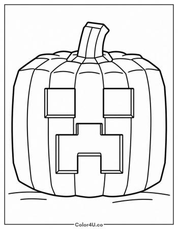 Creeper Jack-o'-Lantern coloring page