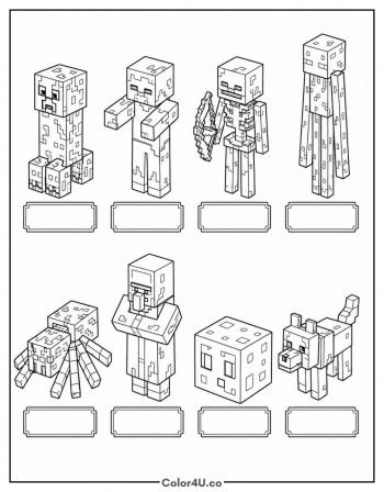 Mob Lineup Poster coloring page