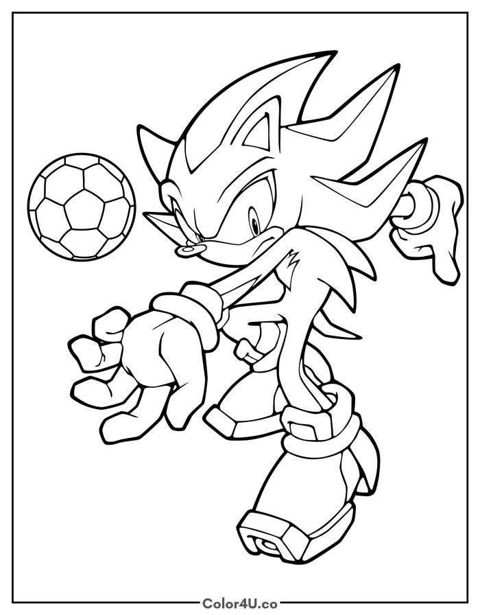 Shadow Playing Sports Coloring Page
