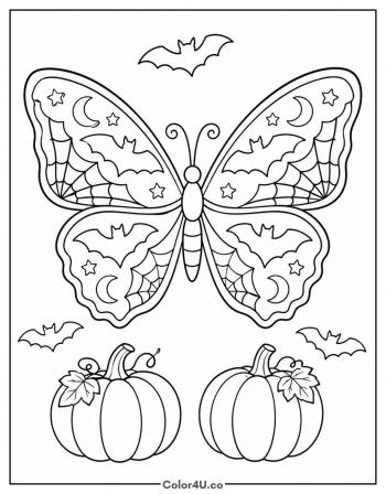 Halloween Butterfly coloring page