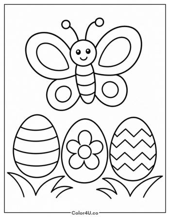 Easter Butterfly coloring page