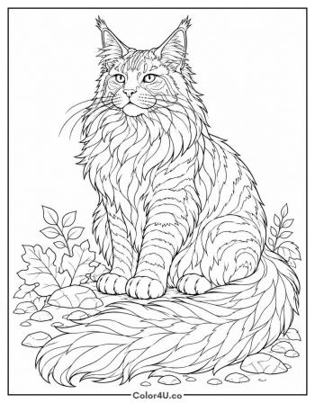 Maine Coon Cat coloring page