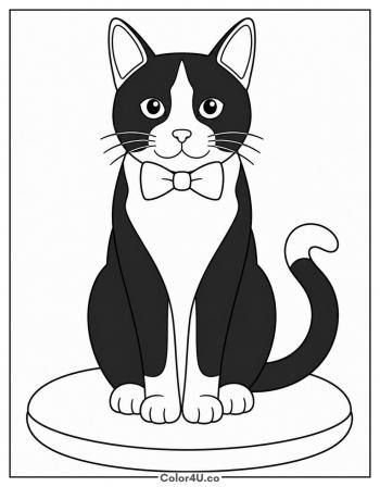 Tuxedo Cat coloring page