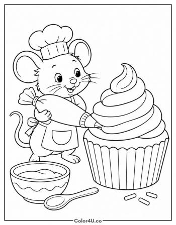 Mouse Baker coloring page