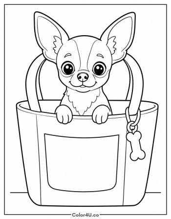 Chihuahua in a Bag coloring page