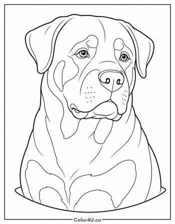 Rottweiler Portrait coloring page