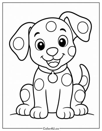 Easy Dalmatian Puppy coloring page