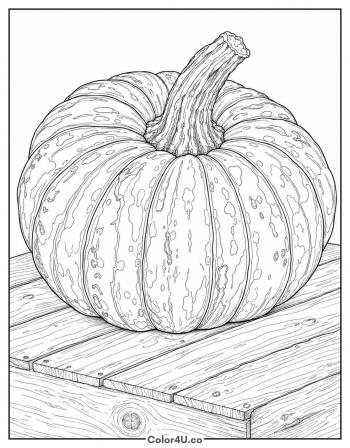 Realistic Market Pumpkin coloring page