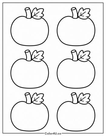 Six Little Pumpkins Template coloring page