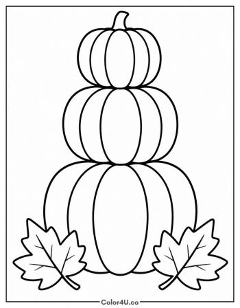Stacked Pumpkin Trio coloring page
