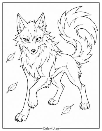 Anime Wolf coloring page