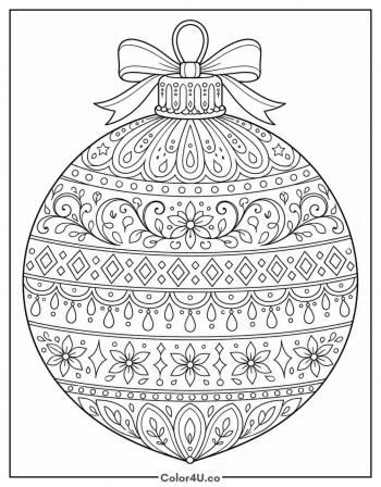 Ornate Christmas Bauble coloring page