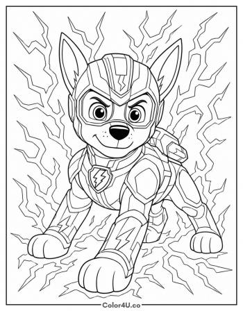 Mighty Chase Powered Up coloring page
