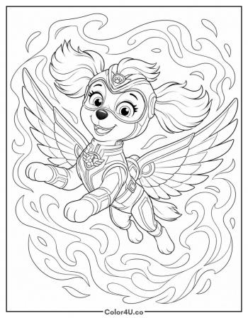 Mighty Skye Flying coloring page