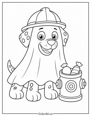 Marshall's Halloween Costume coloring page