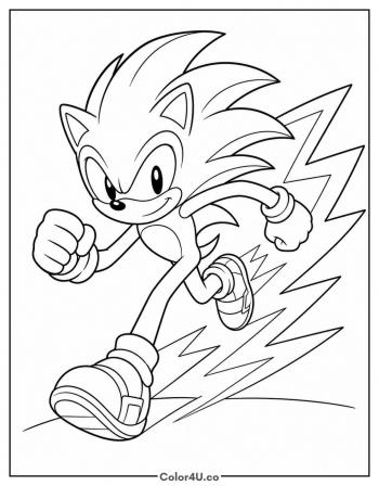 Movie Sonic Running coloring page