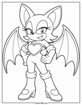Rouge the Bat coloring page