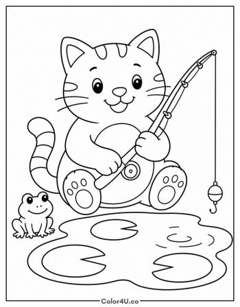 Big the Cat Fishing coloring page
