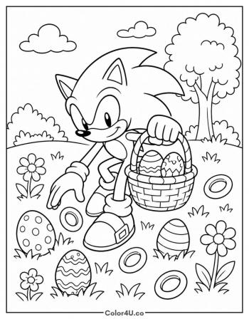 Sonic’s Easter Egg Hunt coloring page