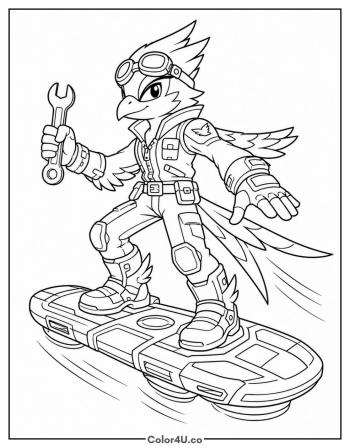 Wave the Swallow coloring page