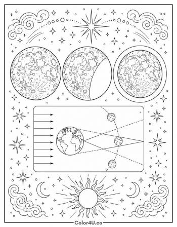 Lunar Eclipse coloring page