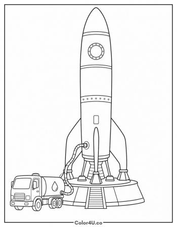 Rocket Fueling Truck coloring page