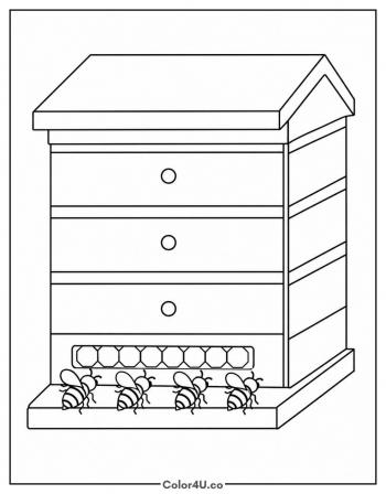 Bees Entering the Hive coloring page