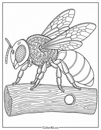 Carpenter Bee Portrait coloring page