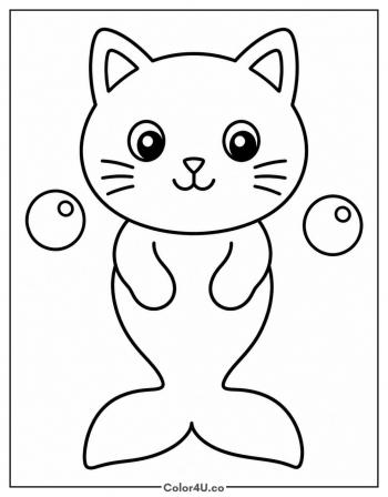 Mermaid Cat coloring page