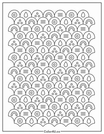 Mermaid Scales Pattern Page coloring page
