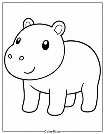 Baby Capybara Standing coloring page