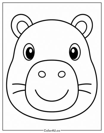 Capybara Face Close-Up coloring page