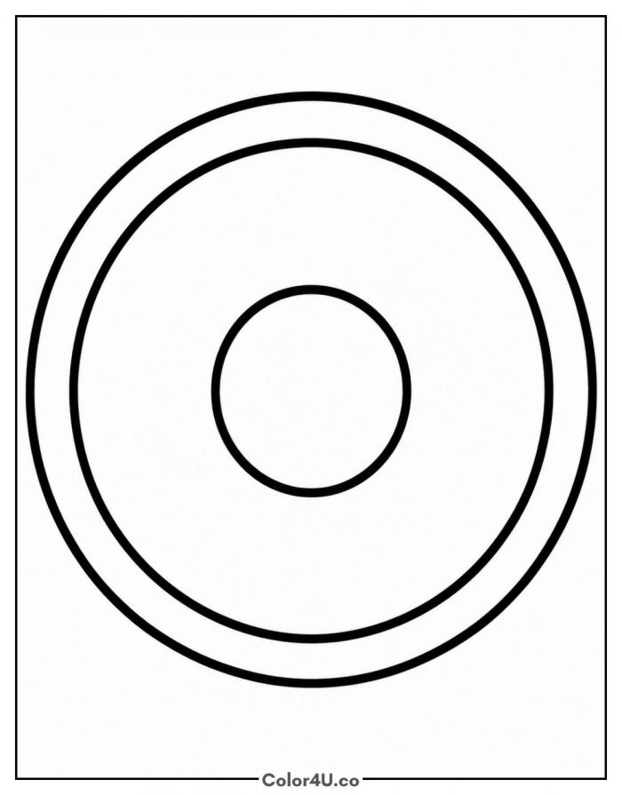 Blank donut template outline, easy donut coloring page, free printable