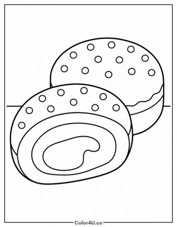 Jelly Donut Cut in Half coloring page