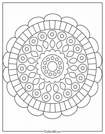Donut Mandala coloring page
