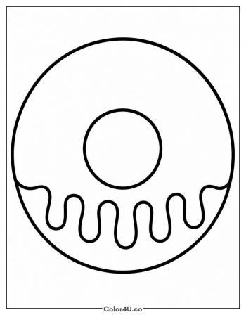 Glazed Donut with Drips coloring page