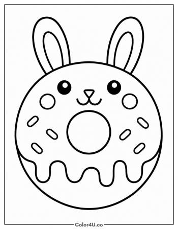 Bunny Donut coloring page