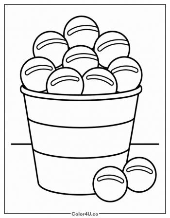 Donut Holes in a Cup coloring page