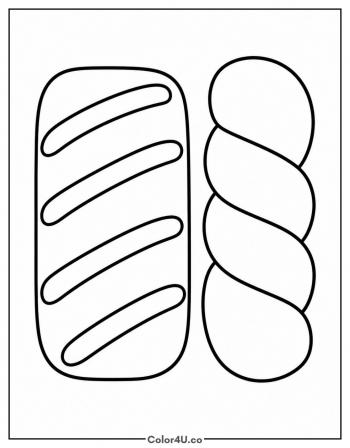 Long John and Twist Donuts coloring page
